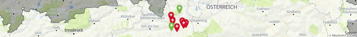 Kartenansicht für Apotheken-Notdienste in der Nähe von Sankt Martin am Tennengebirge (Sankt Johann im Pongau, Salzburg)